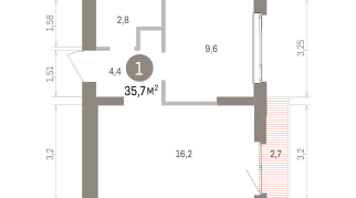 35.00 м² | 5 - 7 эт.