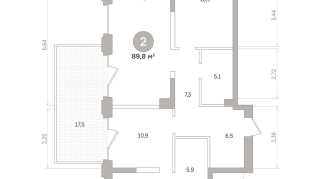 89.00 м² | 3 - 17 эт.