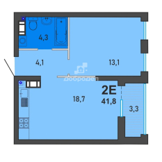 1-к квартира | 41.80 м² | 5 - 16 эт. 11