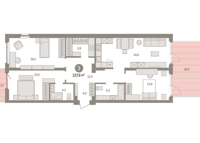 127.00 м² | 2 - 16 эт.