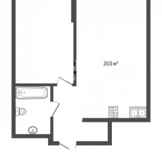 1-к квартира | 45.00 м² | 19 - 26 эт. 120