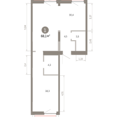 68.00 м² | 9 - 9 эт. 00