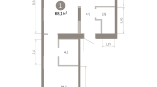 68.00 м² | 9 - 9 эт.