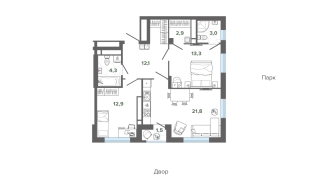 71.90 м² | 18 - 24 эт.