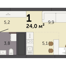 24.00 м² | 20 - 32 эт. 00