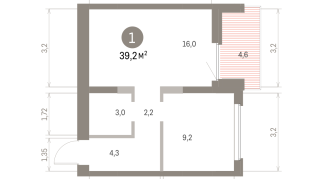 39.00 м² | 9 - 9 эт.