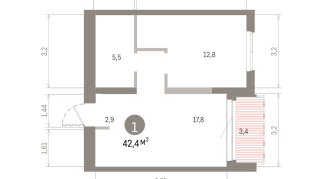 42.00 м² | 3 - 24 эт.