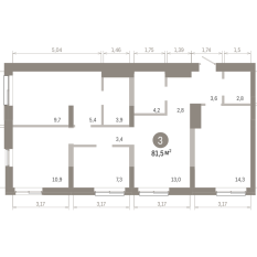 81.00 м² | 2 - 8 эт. 00
