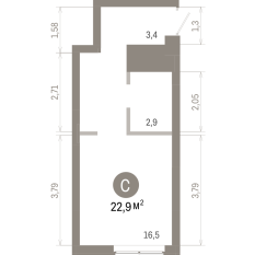 22.00 м² | 5 - 8 эт. 00