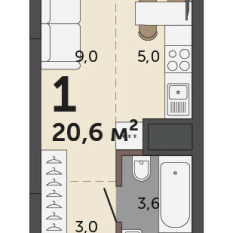 20.60 м² | 8 - 30 эт. 00