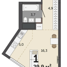 29.90 м² | 17 - 30 эт. 70