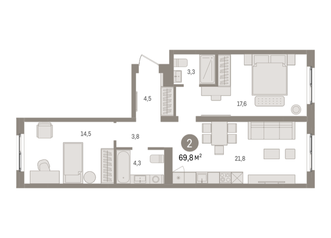 69.00 м² | 3 - 8 эт.