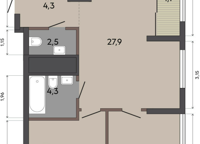 67.00 м² | 19 - 31 эт.