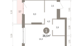 36.00 м² | 7 - 25 эт.