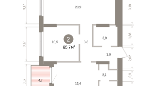 65.00 м² | 4 - 16 эт.