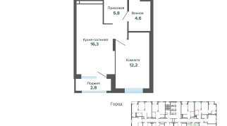 41.64 м² | 7 - 25 эт.