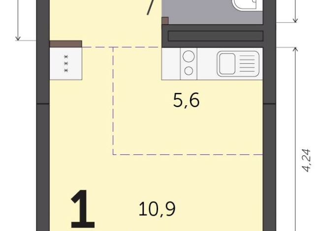 28.60 м² | 2 - 19 эт.