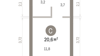 20.00 м² | 8 - 9 эт.