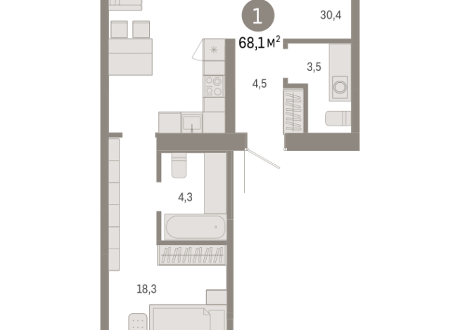 68.00 м² | 9 - 9 эт.