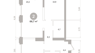 66.00 м² | 15 - 17 эт.