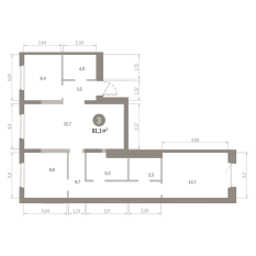 81.00 м² | 2 - 7 эт. 00