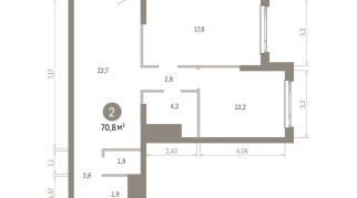70.00 м² | 22 - 25 эт.
