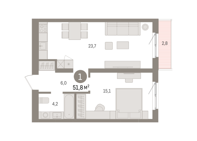 51.00 м² | 2 - 9 эт.