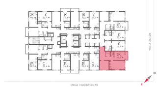 54.70 м² | 20 - 25 эт.