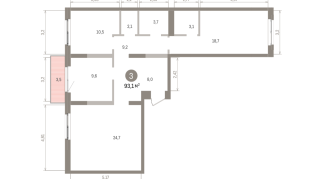 93.00 м² | 4 - 9 эт.