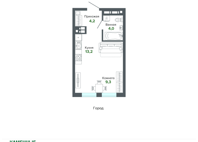 30.66 м² | 23 - 25 эт.