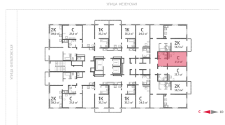 21.90 м² | 23 - 25 эт.