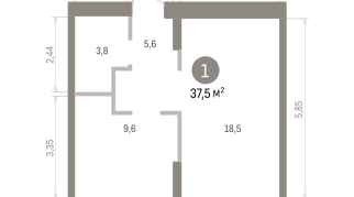 37.00 м² | 5 - 7 эт.