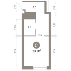 23.00 м² | 4 - 8 эт. 00