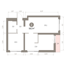 59.00 м² | 5 - 9 эт. 00