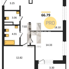 2-к квартира | 66.79 м² | 3 - 15 эт. 40