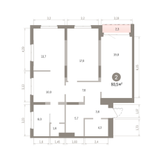 93.00 м² | 16 - 17 эт. 00