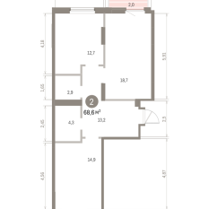 68.00 м² | 9 - 9 эт. 00