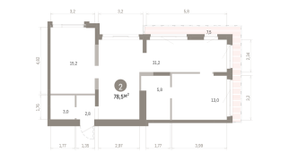 78.00 м² | 21 - 24 эт.