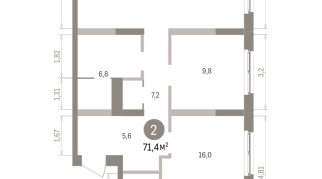 71.00 м² | 9 - 9 эт.
