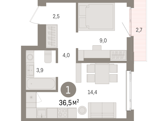 36.00 м² | 7 - 25 эт.