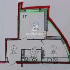 1-к квартира | 41.70 м² | 2 - 27 эт. 21