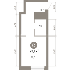 23.00 м² | 5 - 8 эт. 00