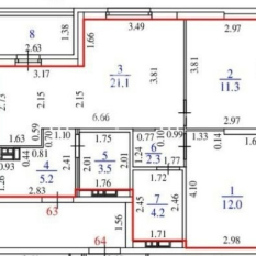 3-к квартира | 59.60 м² | 6 - 16 эт. 01