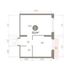 33.00 м² | 8 - 8 эт. 00