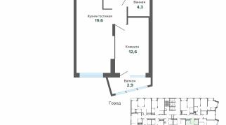 45.09 м² | 14 - 25 эт.