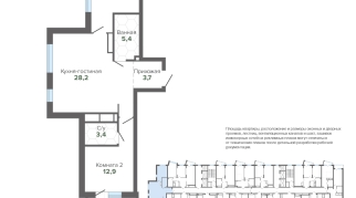 71.67 м² | 18 - 25 эт.