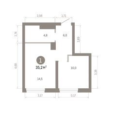 35.00 м² | 5 - 7 эт. 00