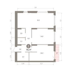 76.00 м² | 11 - 16 эт. 00