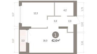 42.00 м² | 16 - 16 эт.