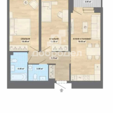 2-к квартира | 64.78 м² | 18 - 32 эт. 00